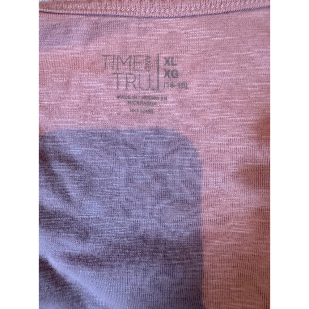 Time and Tru Womens XL Pink Knit Scoop Neck Short Sleeve T-Shirt Tee - Picture 4 of 4